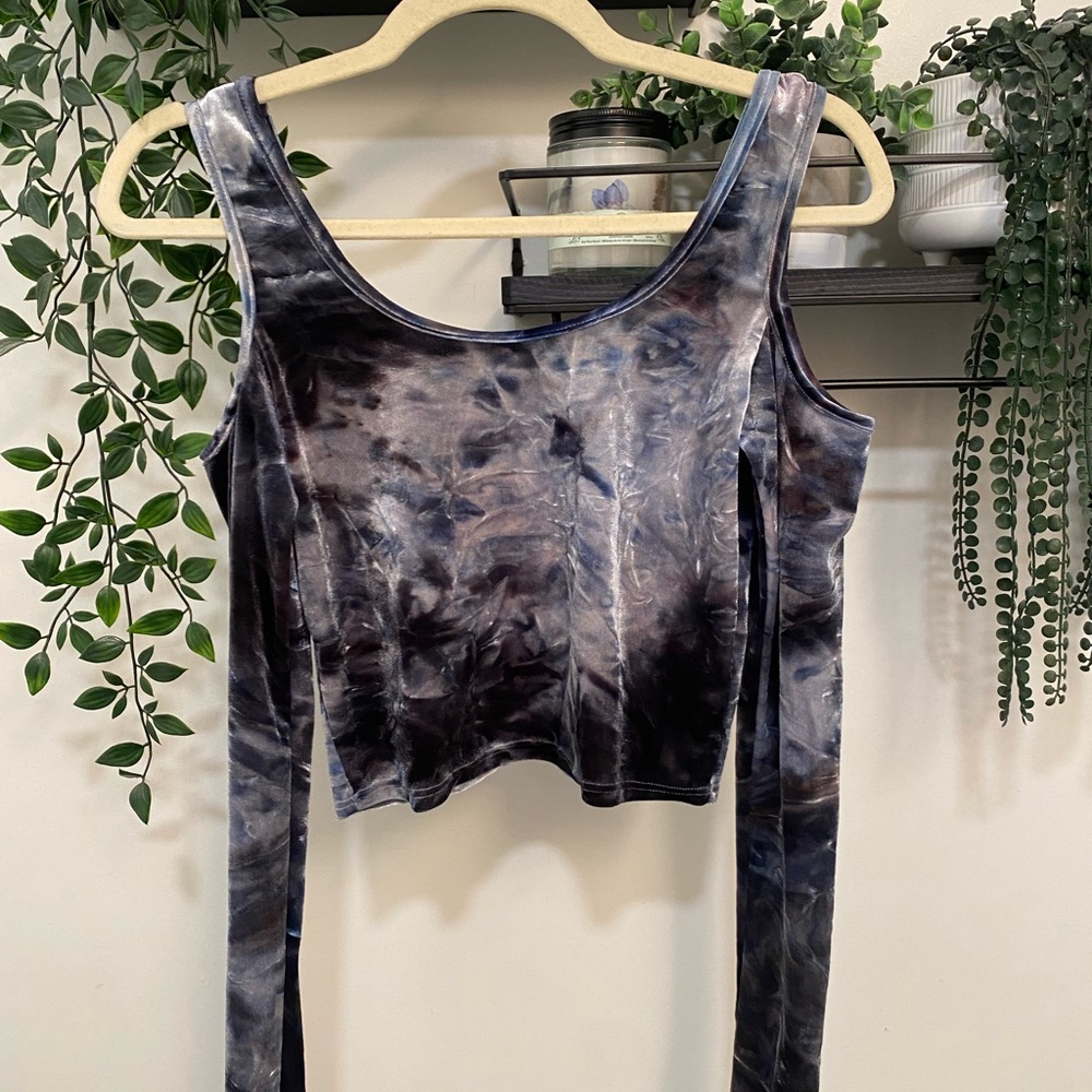 Trippy Velvet Swirl Urban Outfitters Cropped Top